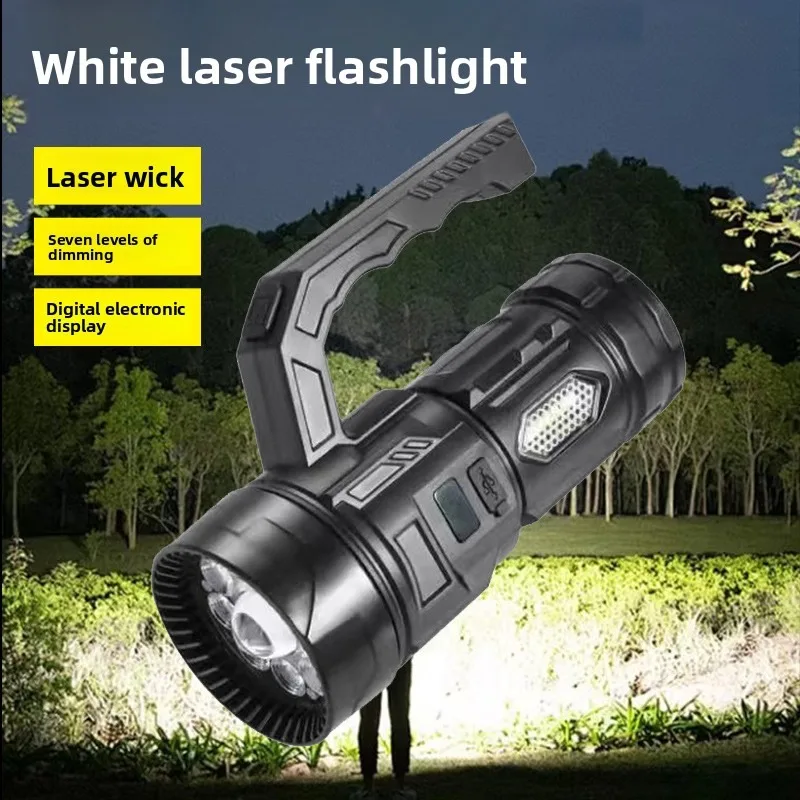 

New Ultra-Bright Flashlight - White/Warm Light, Warning Lights, Digital Display, Long-Life Emergency Handheld Lamp