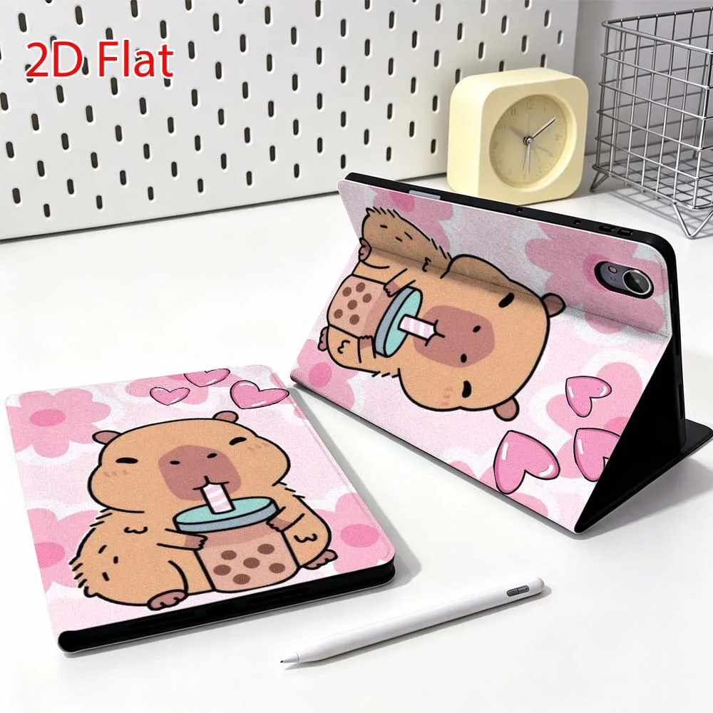 Cartoon Capybara Bubble Tea For Huawei MediaPad MatePad Honor Pro V6 9 V8 X9 12 X 13.3 SE 11 11.5 Inch Tablet Case Popular