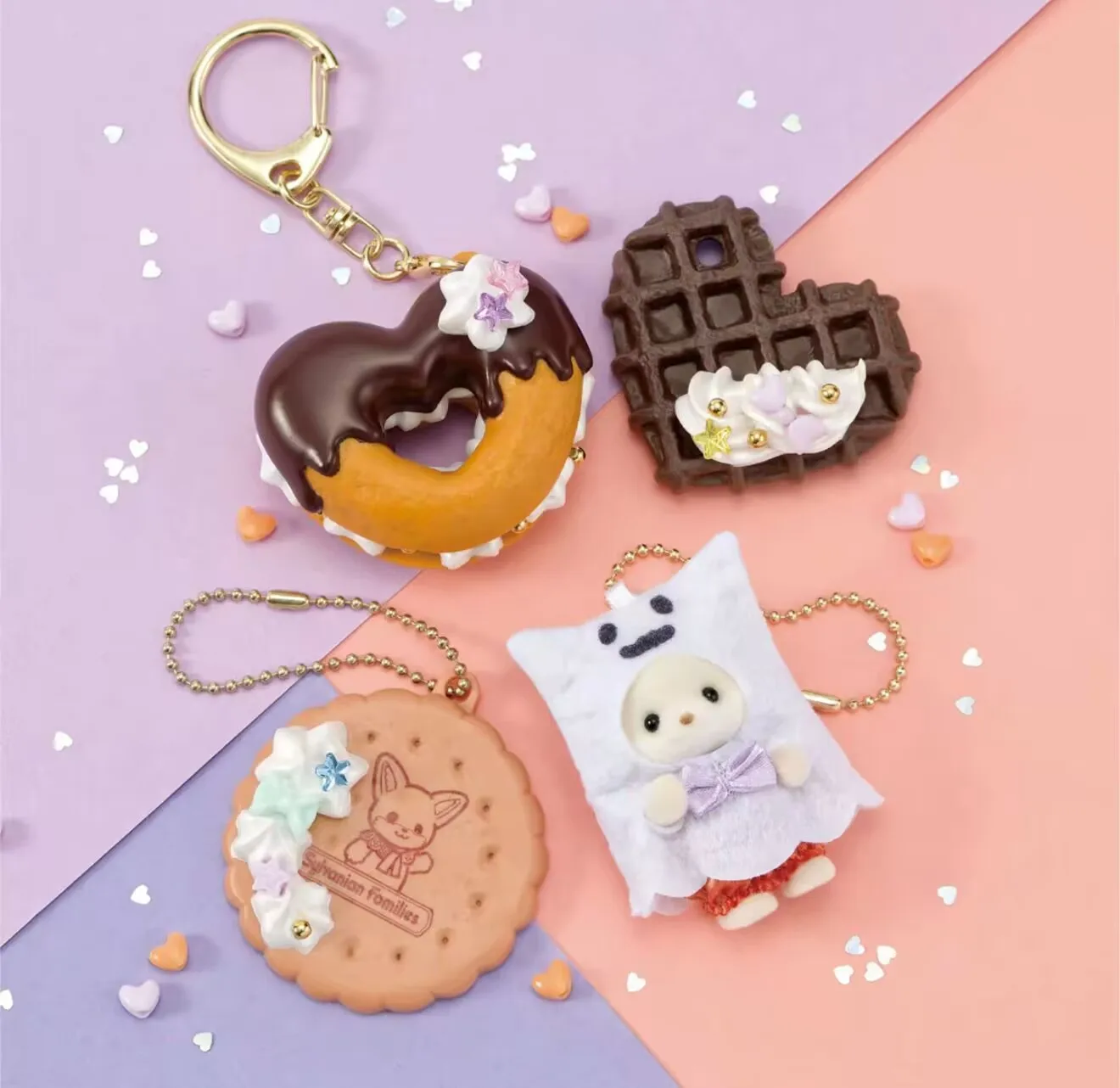 Nieuwe Originele Sylvanian Families Fantasiespel Ghost Halloween Donut Model Aardbei Chocolade Bunny Meubels Speelgoed Cadeau Speelgoed