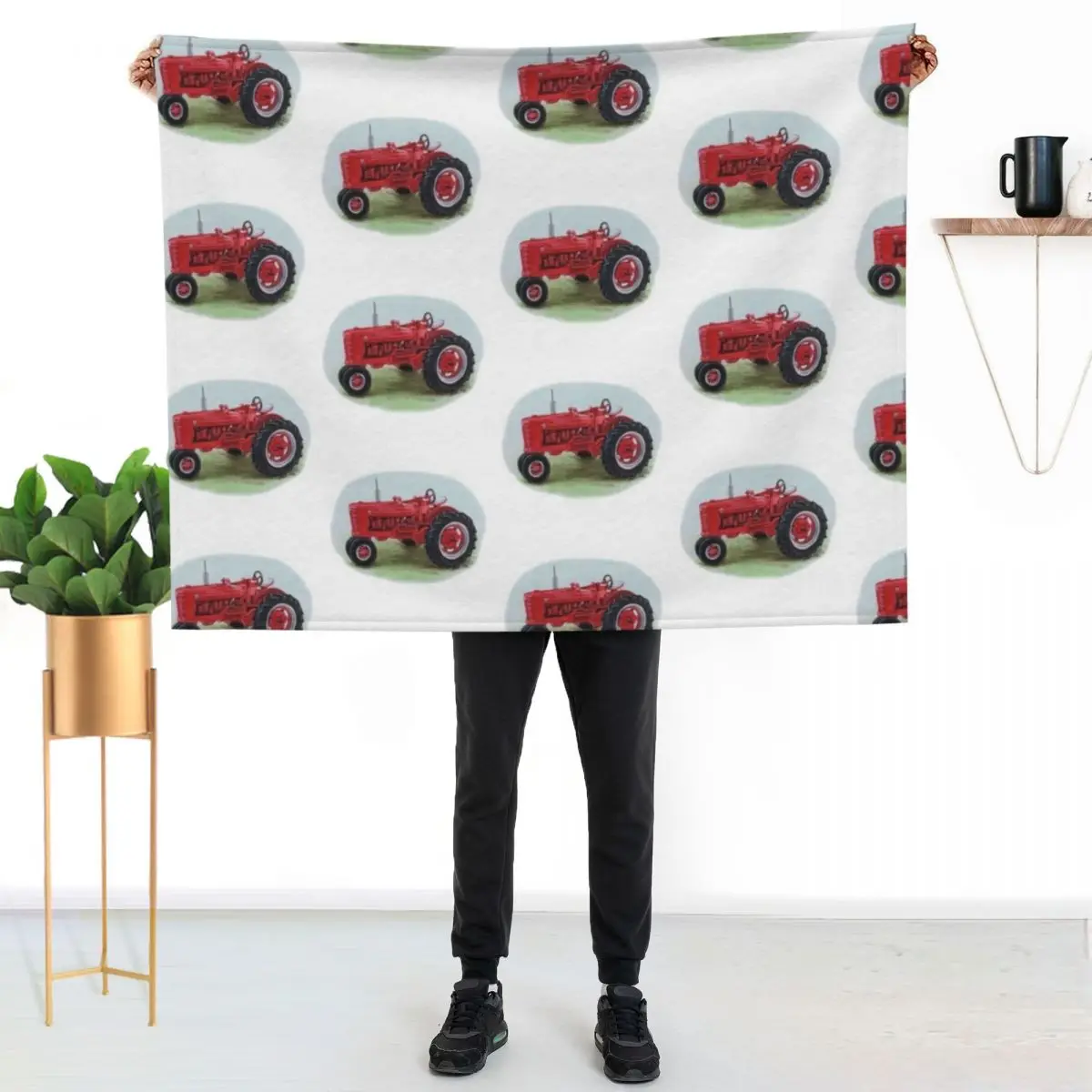 Farmall Tractor Throw Blanket Camping warm winter Sofa Quilt Sofa Shaggy Blankets