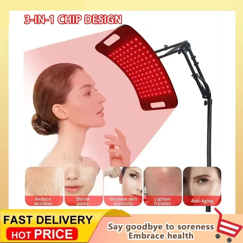 Lámpara de luz roja para terapia infrarroja corporal con soporte Luz roja de 660 nm Panel de luz infrarroja cercana de 850 nm para la salud y el bienestar