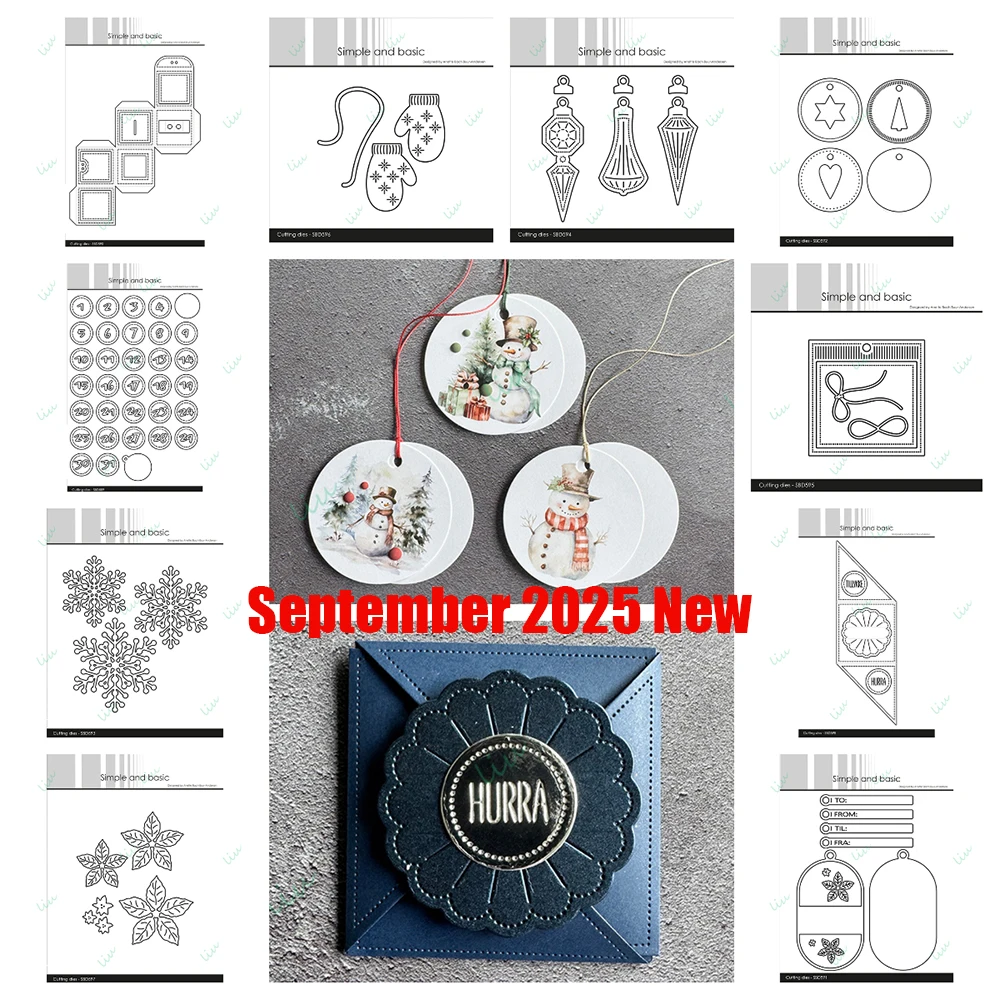 

2025 September New Christmas Snowflakes Mittens Circle Funky Flowers Metal Cutting Dies for DIY Handmade Photo Album Decoration