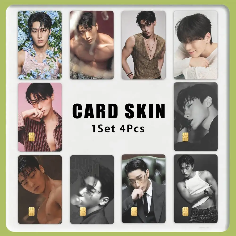 Cool Hot Boy S-San 1Set 4Pcs Card Skin Sticker Waterproof Decorative Film for Credit Debit Bank Bus IC Card