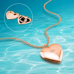 Eternal Love Heart Choker 925 Sterling Silver Heart Pendant Necklaces Fashion Photo Box Frame Memory Locket Women Charm Jewelry