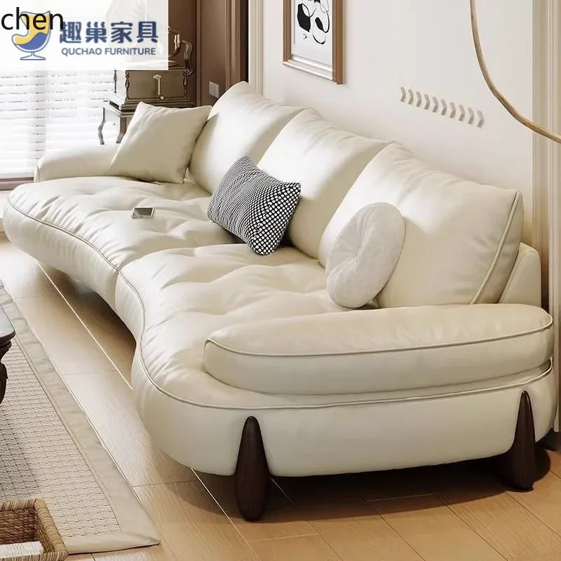 DSA Genuine Leather Sofa Simple Home Living Room High-End Sofa