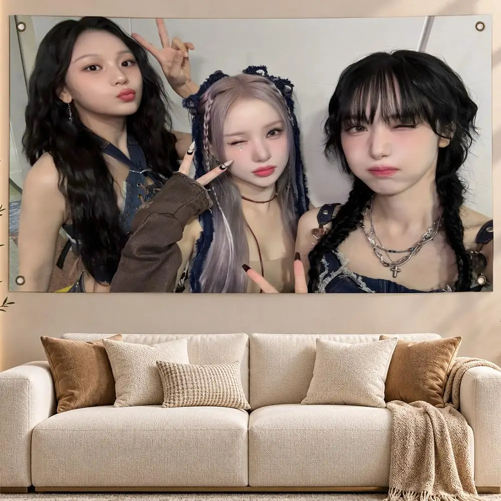 Trending Girl Group VIVIZ Flags Aesthetic Wall Hanging Flag Banner Bedroom Living Room Home Decor Large HD