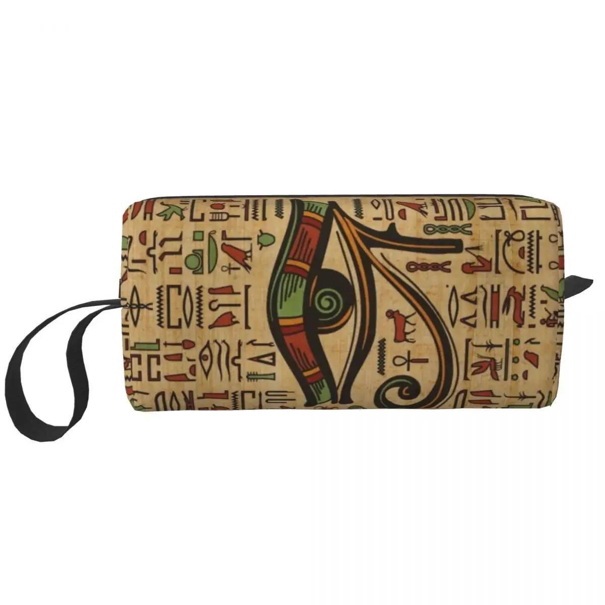 Egyptian Eye Of Horus Travel Cosmetic Bag Ancient Egypt Hieroglyphs Toiletry Makeup Organizer Ladies Beauty Storage Dopp Kit