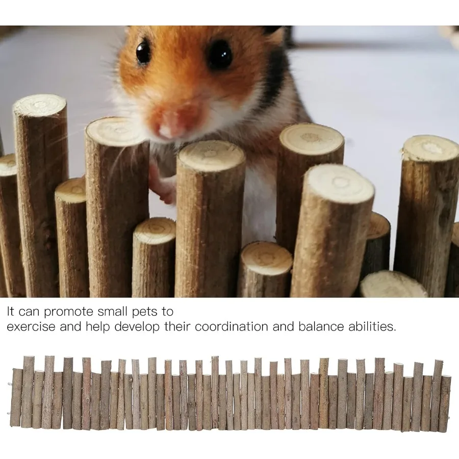 Игрушки для хомяков, гибкий хомяк, деревянный мост, дверной забор, жевательные игрушки для хомяков, декор, стоящее восхождение для песчанки, шиншиллы, маленькое