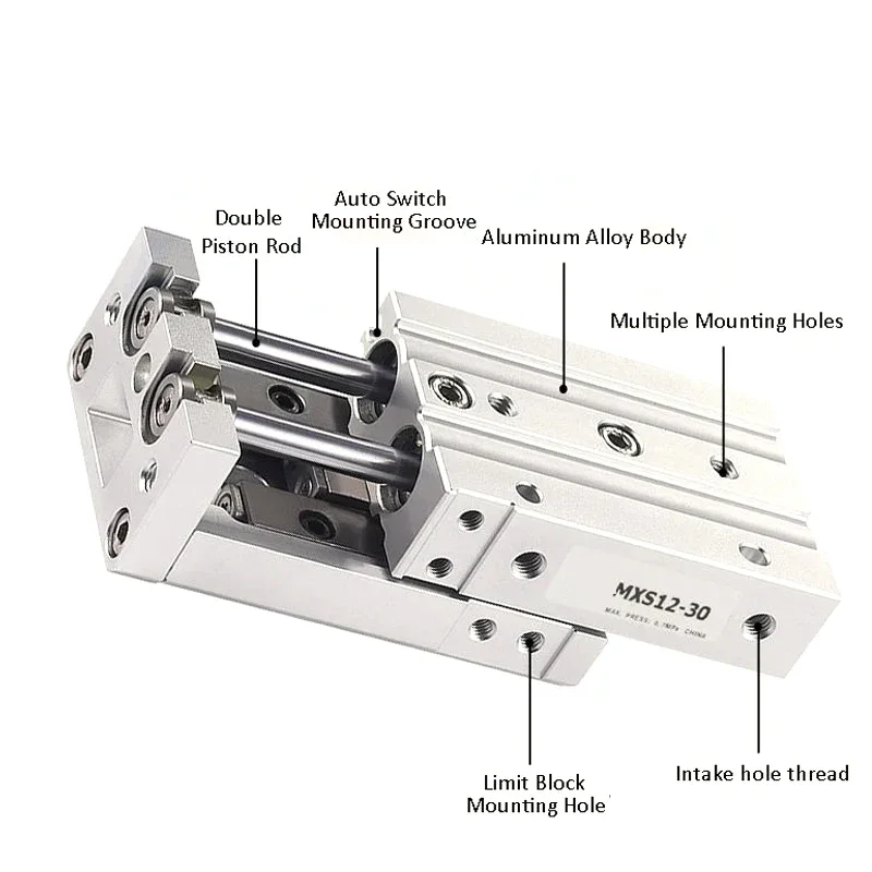 MXS8 Air Slide Table SMC Type Pneumatic Cylinder Slide Rail Air Cylinder MXS8-10 MXS8-20 MXS8-30 MXS8-40 MXS8-50