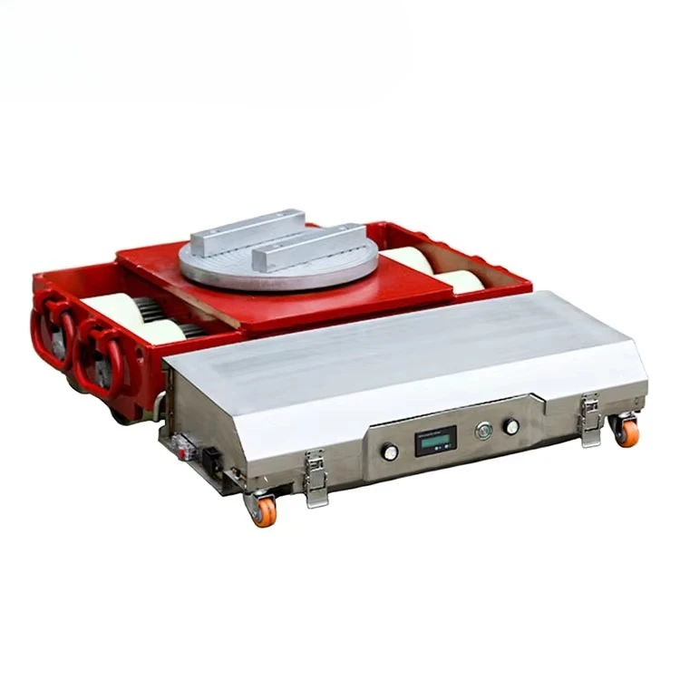 30T 50T Heavy Movers Electric Cargo Trolley Pallet Truck 360° Rotate Material Machine Moving Skates Tank Transporter