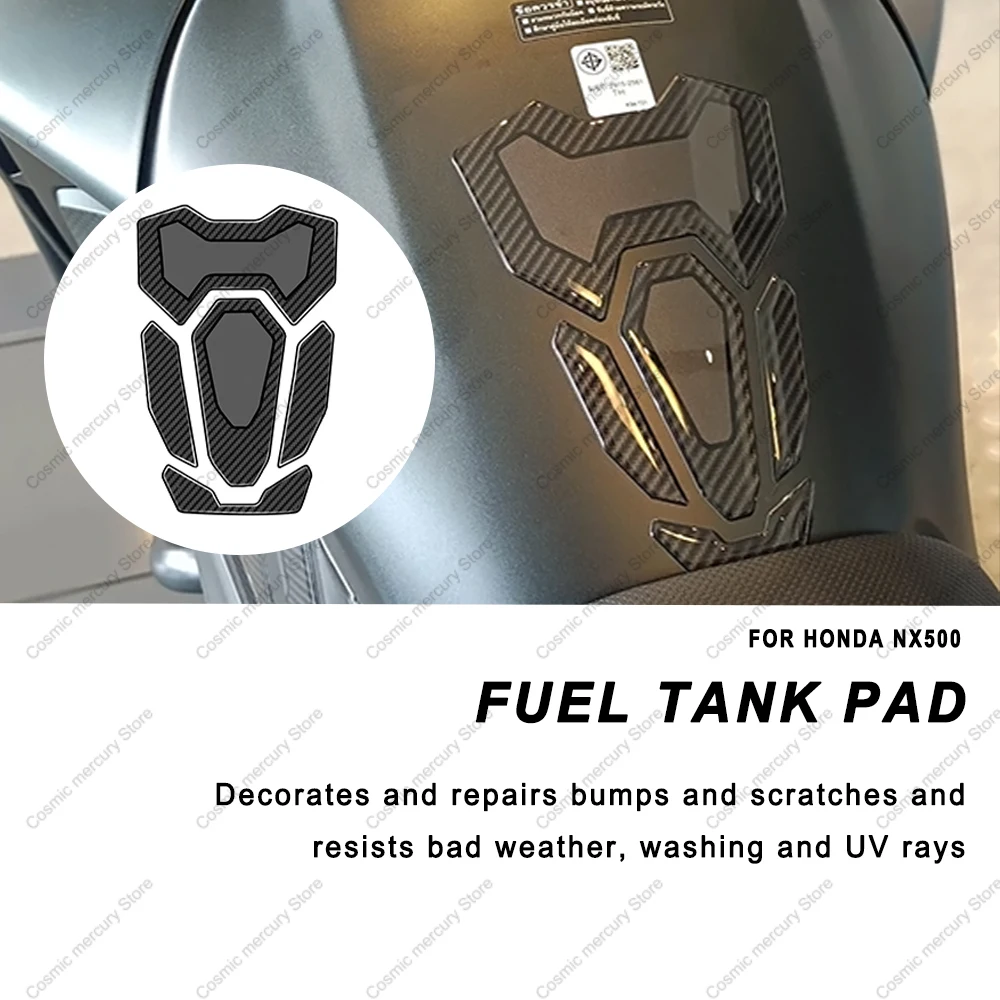 NX 500 Motorcycle Fuel Tank Protection Pad 3D Epoxy Resin Sticker Decal Non-slip Side For Honda NX500 2024