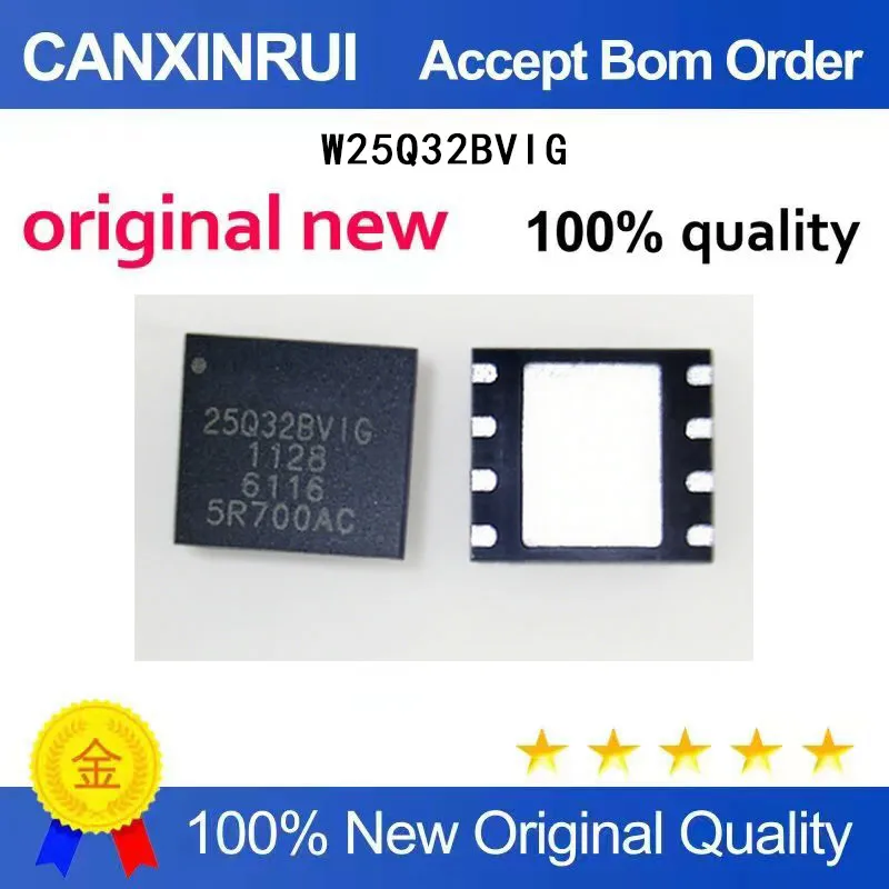 (5-100 Pieces)Brand new stock 25Q32BVIG W25Q32BVIG QFN8