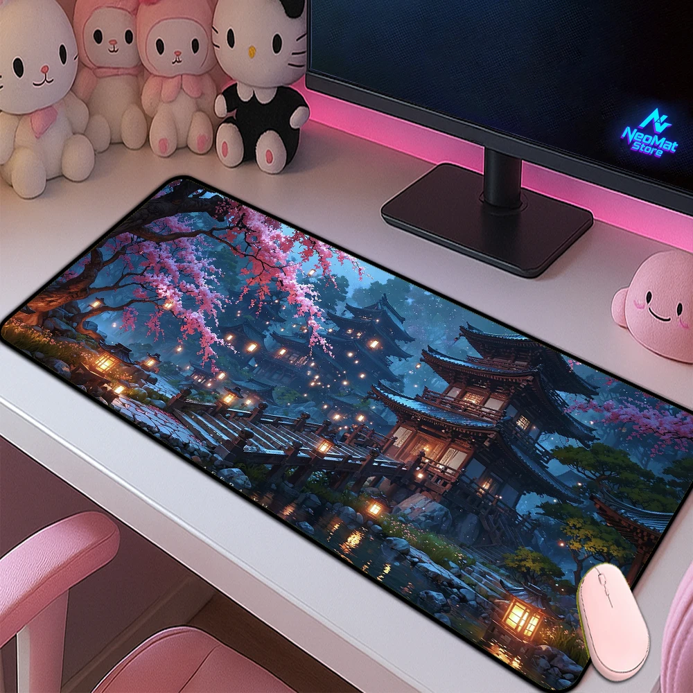 Japanese Sakura Desk Mat Gamin - Zen Gaming Accessories review and price