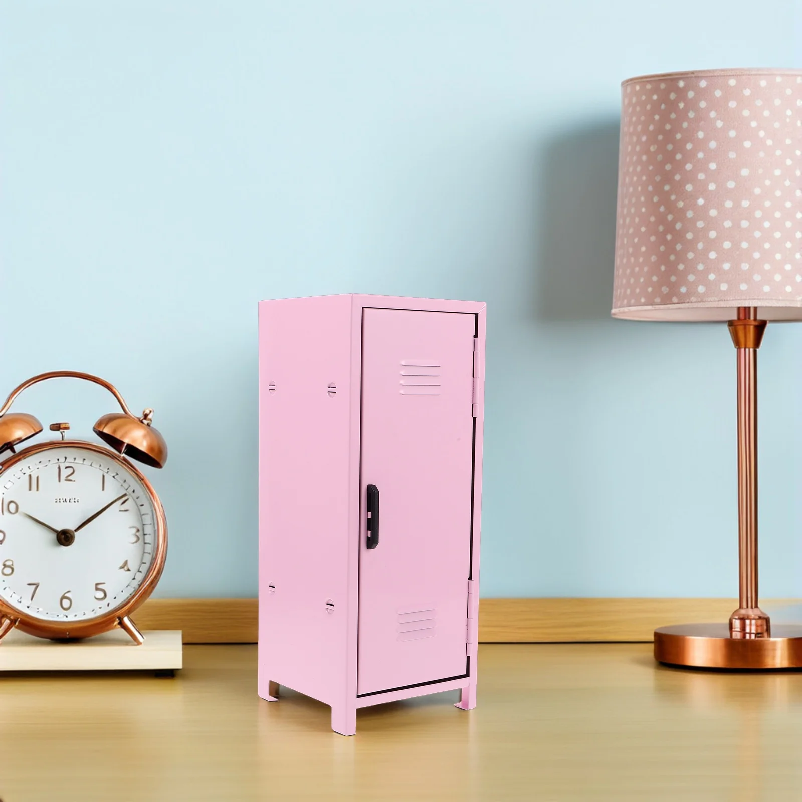 

Metal Desktop Makeup Organizer with Key Lock Compact Storage Box for Women Girls Cosmetics Toiletry Organizer Countertop Beauty