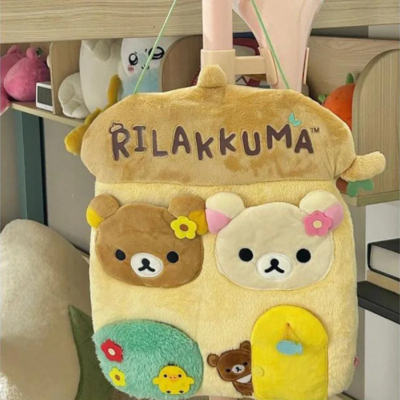 

New Kawaii Cute Rilakkuma Storage Bag Storage, Hanging Bags Organizing Wall Hanging Cartoon Wall Storage Bag Gift For Girls