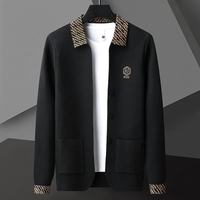 High Quality Men's Knitted Cardigan Autumn Brand Fashion Knit Cardigan Trend Casual Sweater Coats Jacket Social Men Clothing