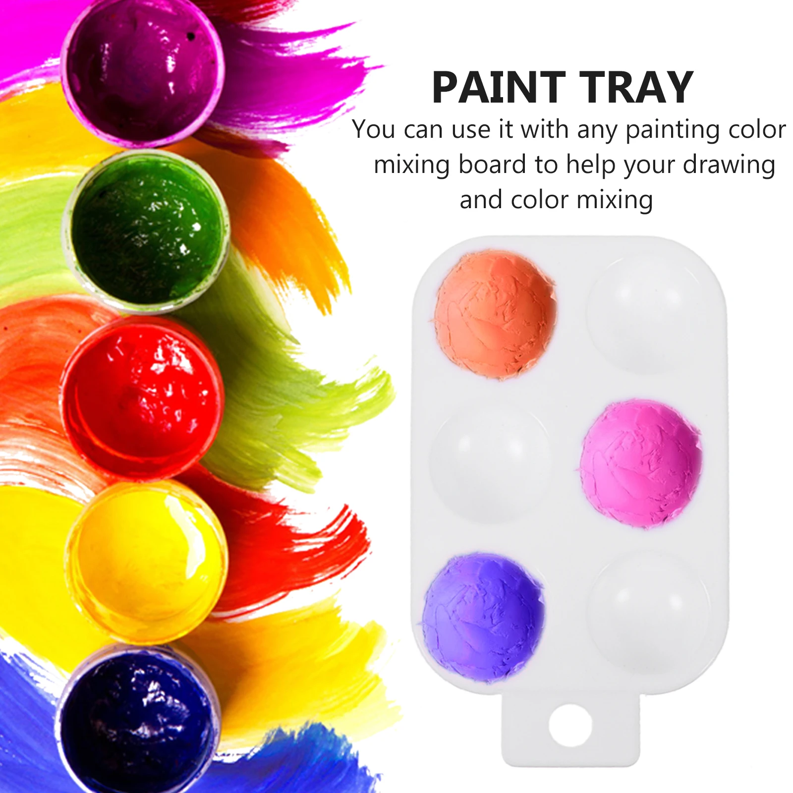 

10pcs Paint Palette Trays Durable PP Reusable Sturdy Oil Color Mixer Boards Plastic Art Supplies Students Artists Kids Painting