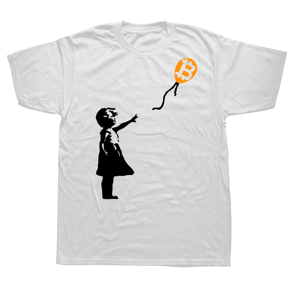 

Funny Girl with Btc Balloon Crypto Bitcoin for Cypherpunks T Shirts Streetwear Short Sleeve Birthday Gifts Summer Style T-shirt