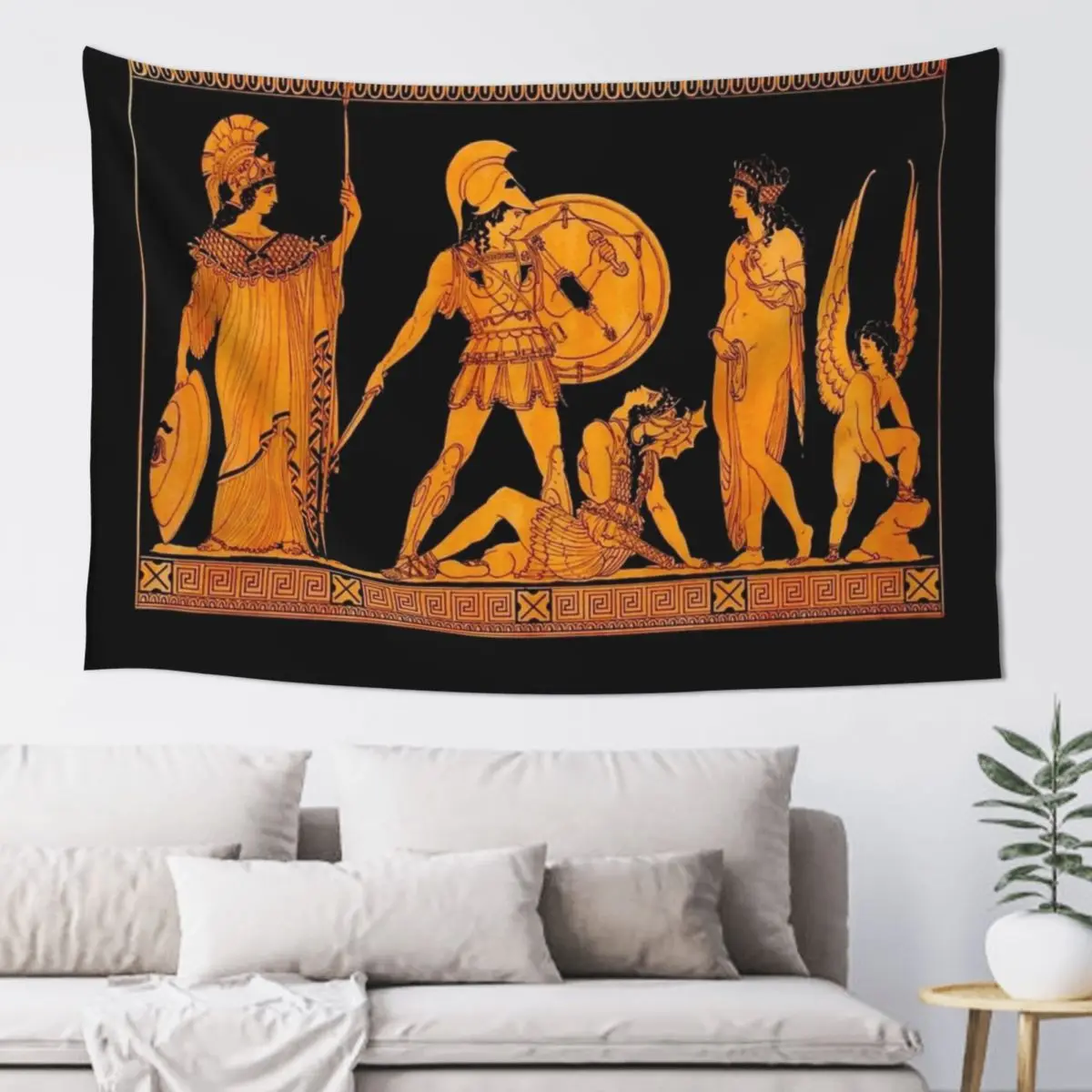 

GREECE : Ancient God and Goddess Frieze Print Tapestry Carpet Wall Decoration For Rooms Bedroom Decor Tapestry