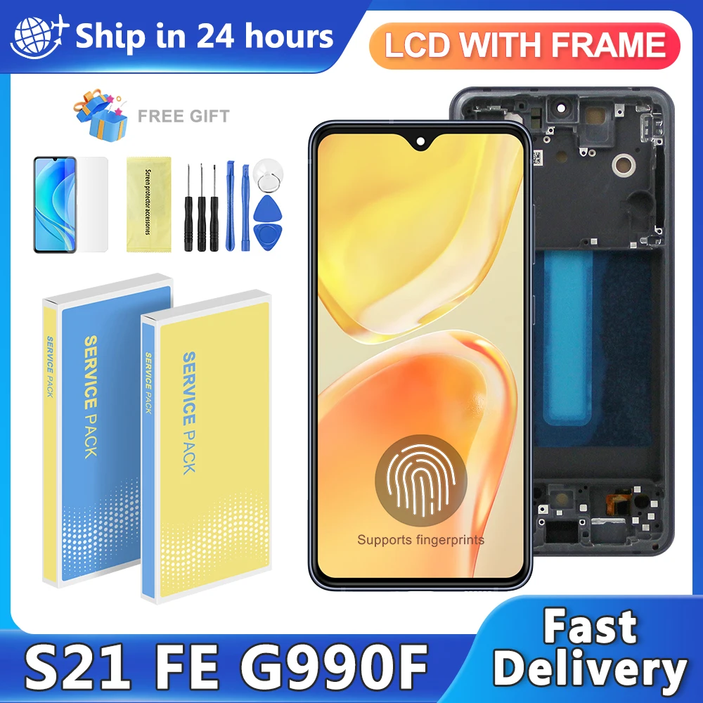 

OLED For Samsung S21 FE 5G G990 G990B G990U G990B/DS G990E LCD Display Touch Screen Digitizer assembly For S21Fe Display