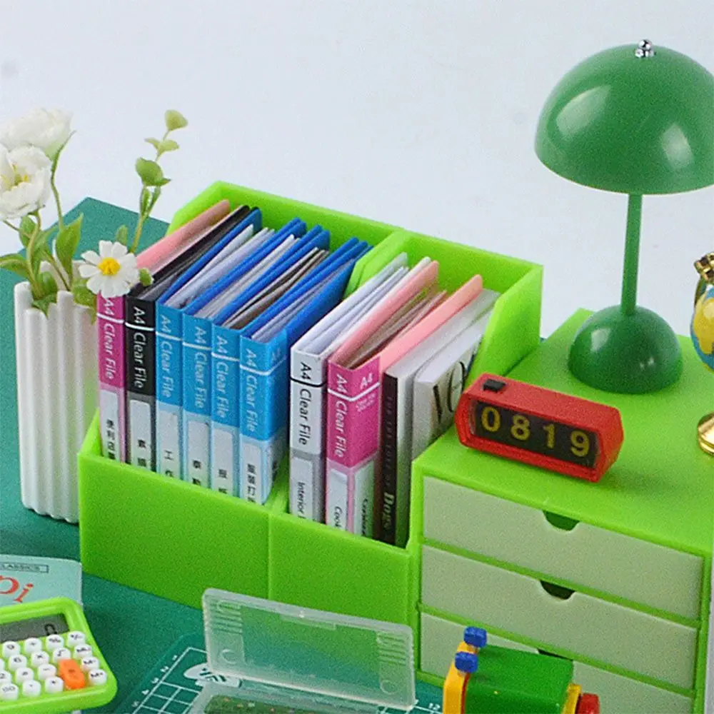 1:6 Scale Dollhouse Folder DIY Stickers Playing House Doll Stationery Mini Desktop Ornament Scene Model Miniature Portfolio