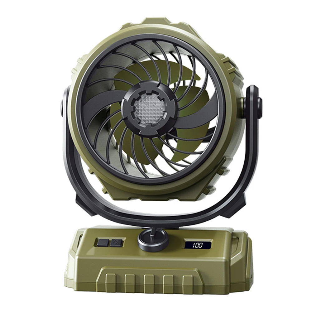 

6000mAh Battery Powered Oscillating Fan with Adjustable Airflow Perfect for Outdoor Events and Nighttime Activities