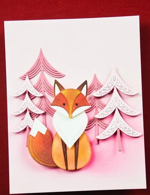 Birch Press Design Chirstmas Block Print Deer PineconeCardinal Penguin Fox Pine Cutting Dies