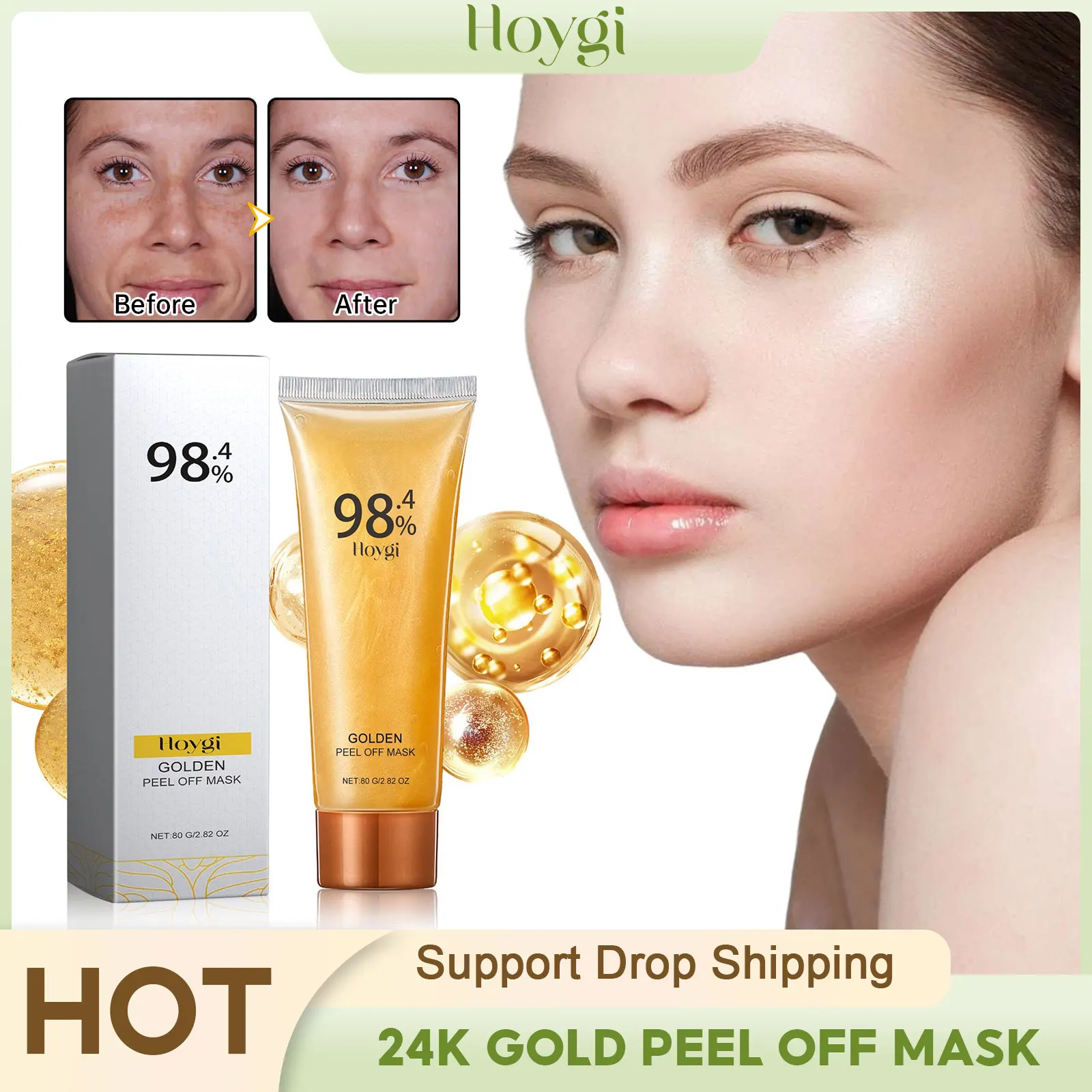 Golden Peel off Mask Deep Cleansing Remove Blackheads Whitening Anti Wrinkle Reduce Large Pores Oil Control Facial Tear off Mask