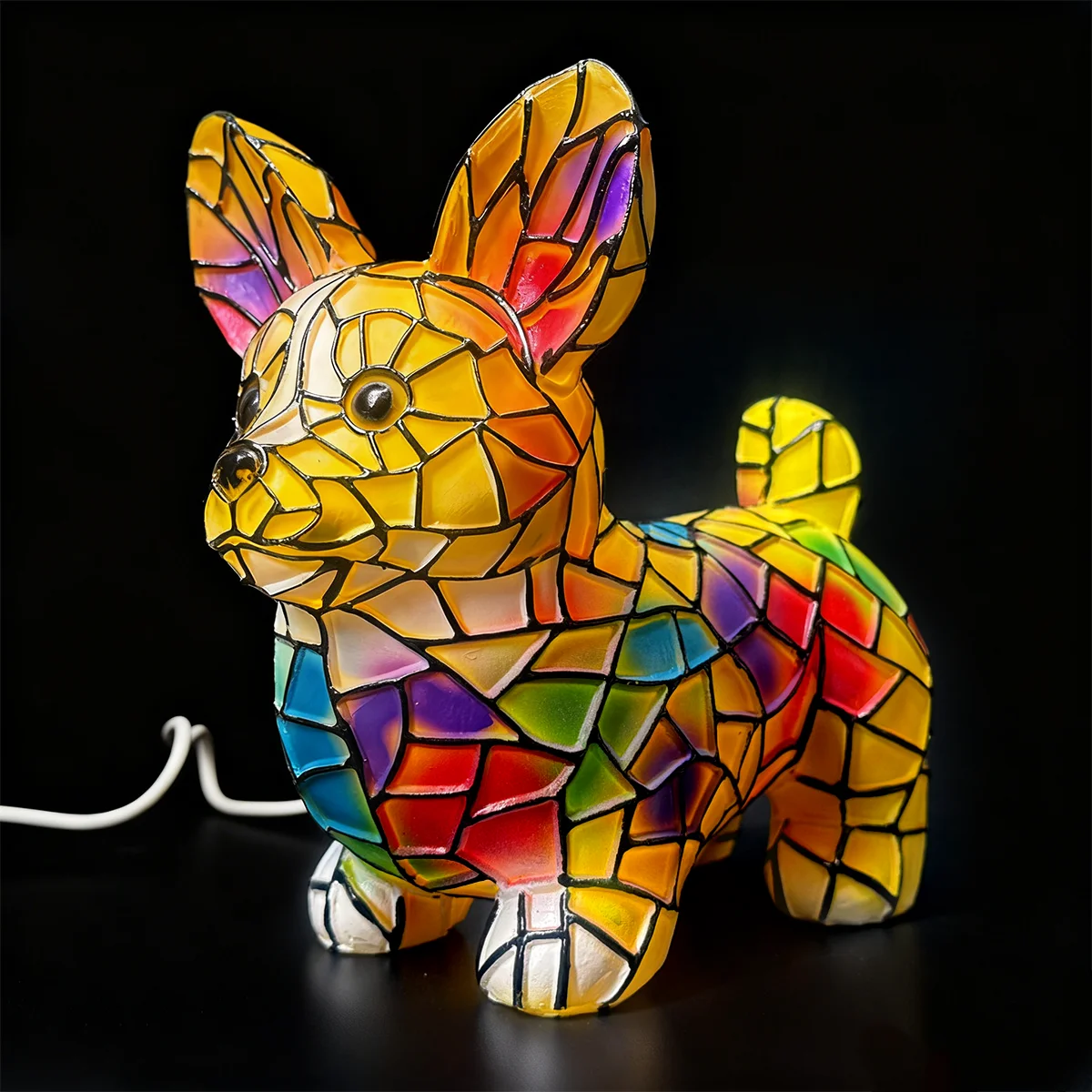 Usb ثلاثية الأبعاد الراتنج الحيوان Led الجدول مصباح السرير الإبداعية مكتب ضوء مصابيح الزخرفية القط الكلب زخرفة آرت ديكو الدافئة مع ميناء مضاءة