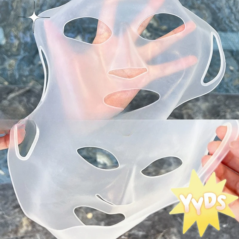 3D Siliconen Masker Cover Herbruikbare Oorhangende Hulpmasker Hydraterende Verstevigende Huidverzorging Enhancement Tool Gezichtsverzorging Tool 1 Vel