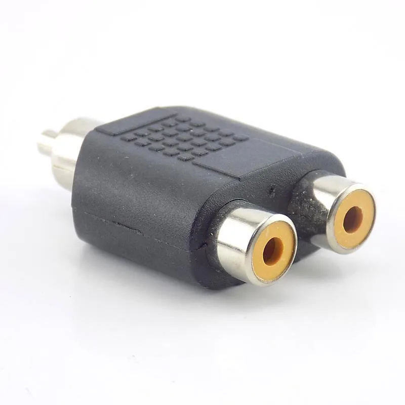 RCA macho para 2 RCA fêmea adaptador, cabo de áudio AV, conversor plug in-line, conector para CCTV, câmera de segurança, L19, 5x