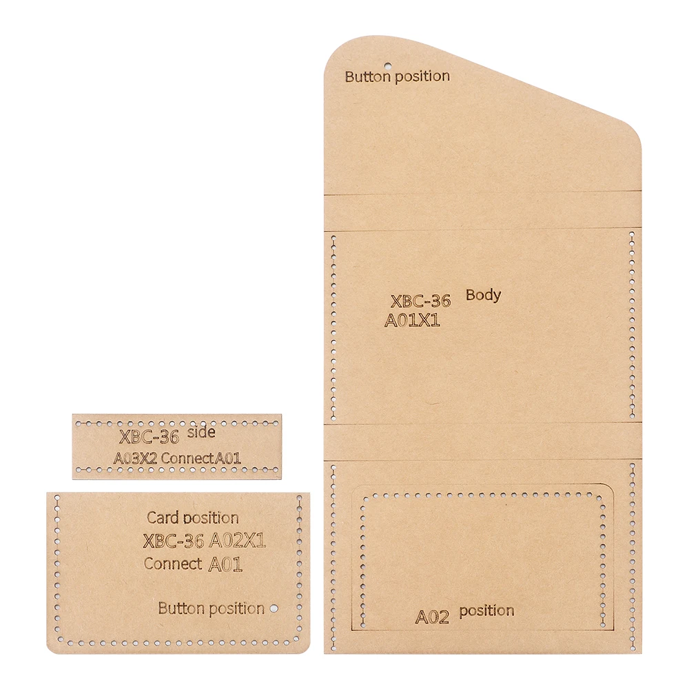 DIY Wallet Sewing Patterns, Hand-Held Card Bags Kraft Paper Templates, DIY Faux Leather Handmade Crafts Paper Stencils