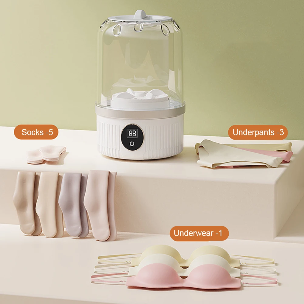 Cordless Small Washing Machine with Laundry Cup Automatic Laundry Cup Rechargeable Mini Special Washer for Baby Clothes image 2