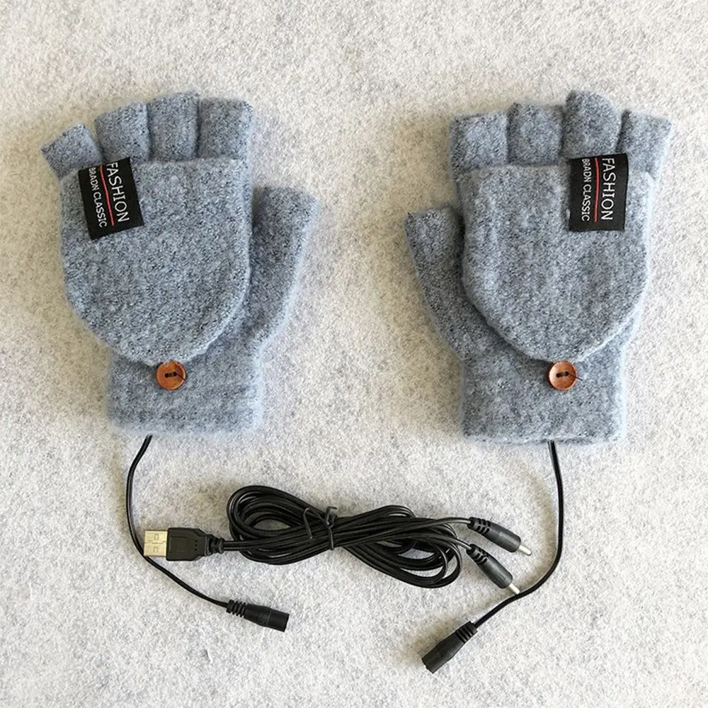 Warmer USB Winter Full&Half Finger Electric Heating Gloves Heated Gloves Mitten