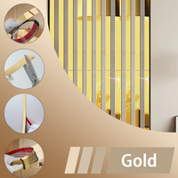3M shiny gold self-adhesive stainless steel wall sticker, mirror effect, surface coating, straight back adhesive