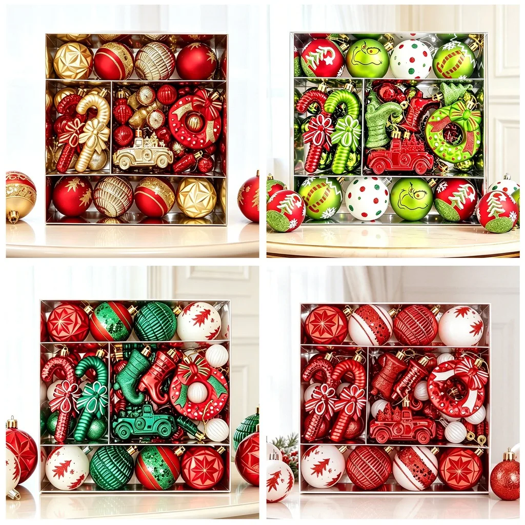 Christmas Ornament Set Delicate Holiday Hanging Decorations Christmas Pendant Ornaments Festive Assorted Christmas Ornaments