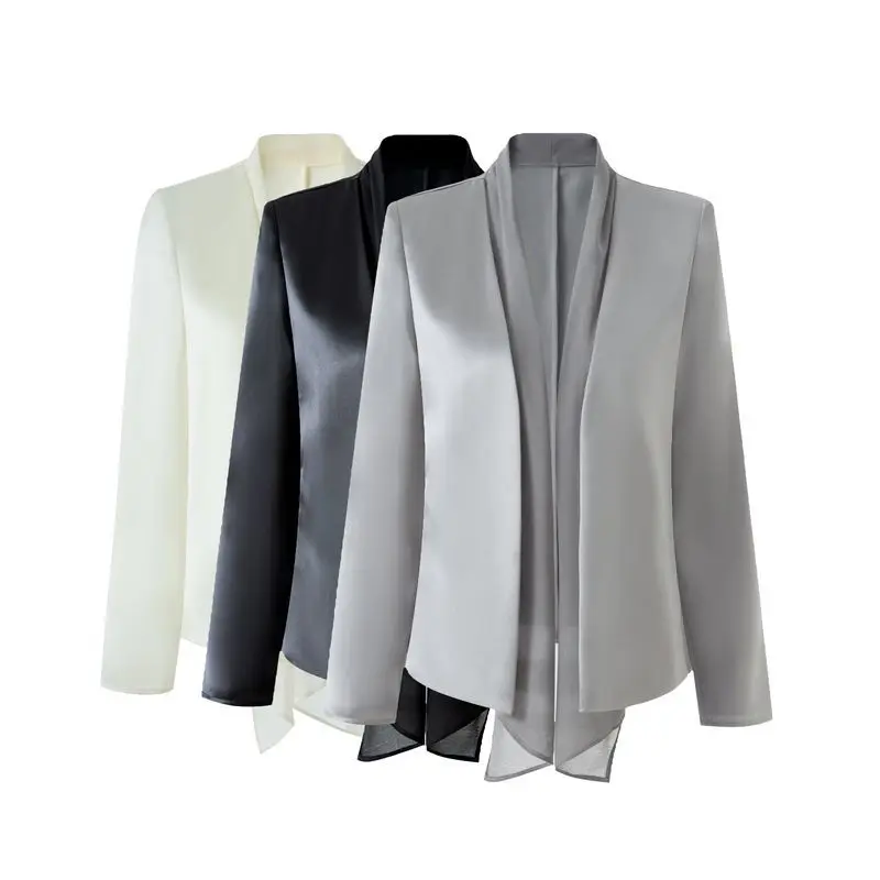

High Quality Women Coat V-Neck Patchwork Lace Coat