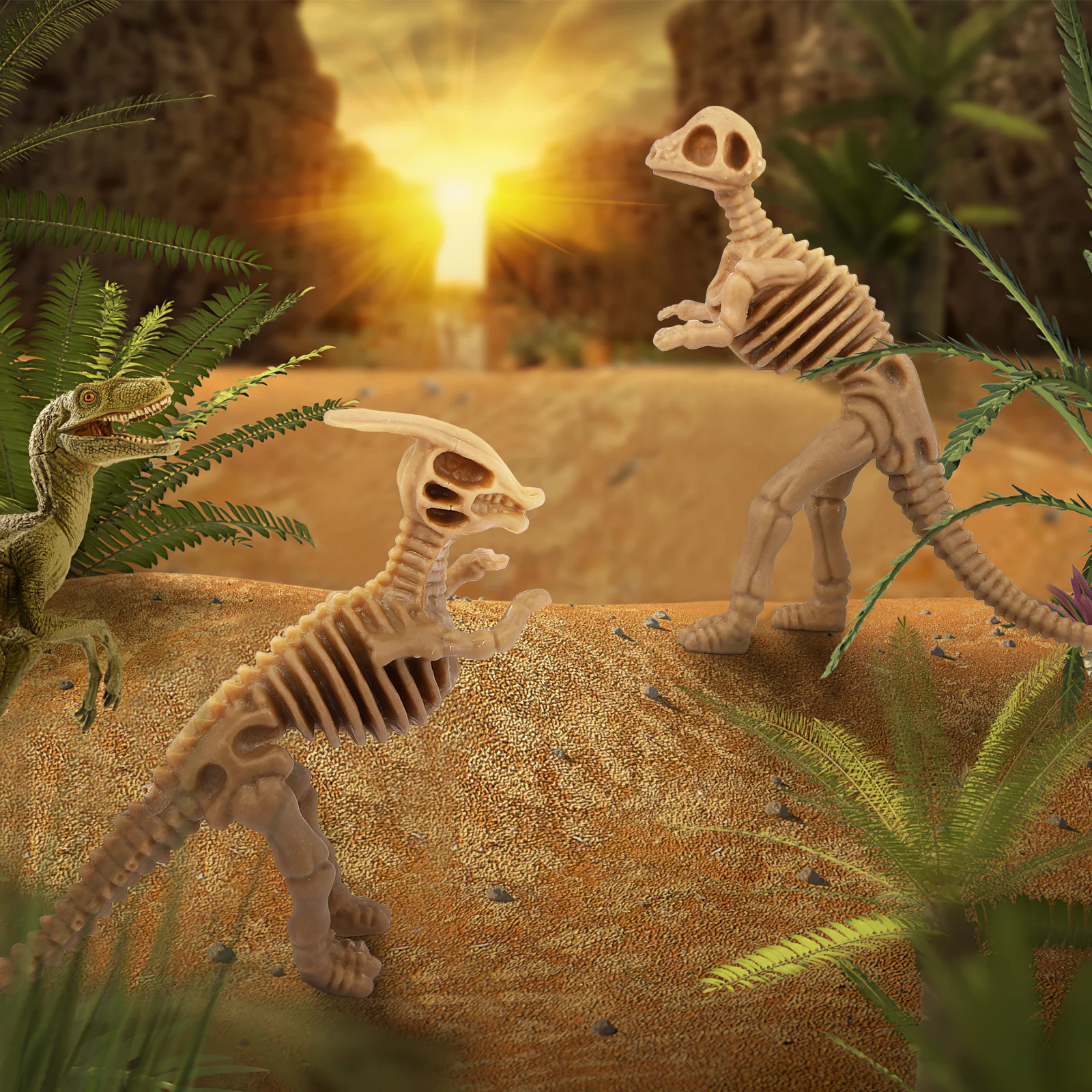 

12Pcs Dinosaur Skeletons Assorted Figures Realistic Details Independent Standing Decorative Models Dinosaur Bones