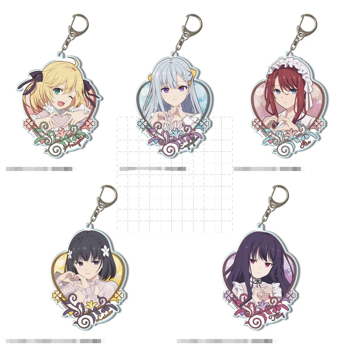 Game Euphyllia Magenta Anisphia Wynn Palettia Tilty Illya Keychain Doll Anime Acrylic Keyring Pendant for Gift