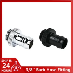 Barb Hose Fitting 3/8'' G1/4 Thread For ID 9-10mm Soft Tube Water Pipe 10X13mm Connector Black or Silver