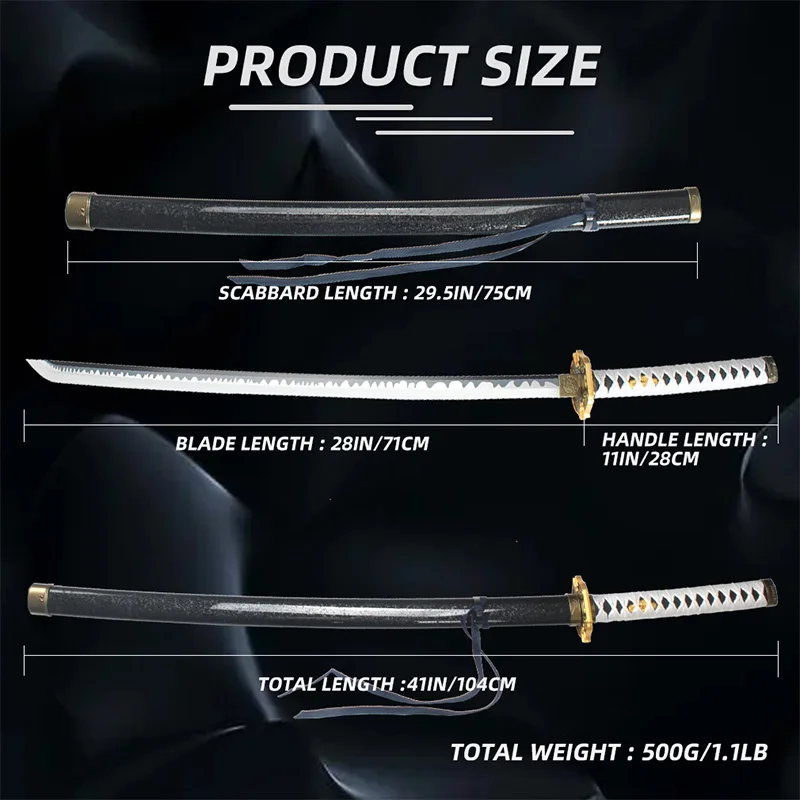 Light Up Katana Toy Espada, Anime Vem com Cinto e Porta-Espada, YAMATO 5 Cosplay, 41 ", 104cm