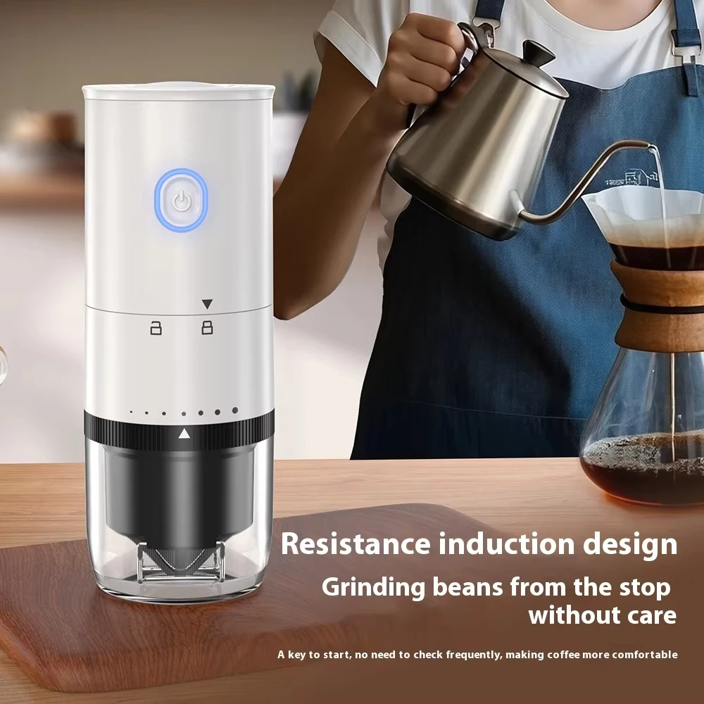 

Portable Electric Coffee Grinder 1200mAh Rechargeable 7 Adjustable Grind Settings Coffee Bean Grinder for Outdoor Travel Picnic