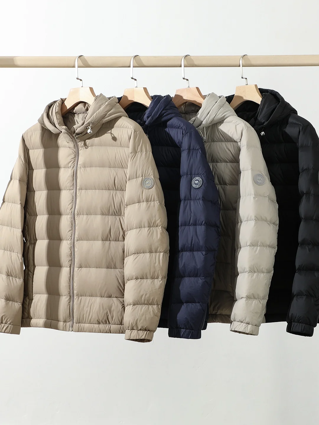 

Waterproof 90 Du down Padded Jaet Men's Casual Sle Lightweight Warm Hooded Nylon Fabric Windproof Autumn Winter Coat