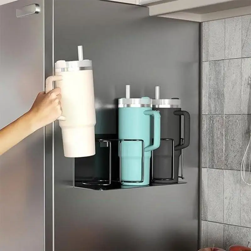 

Magnetic Cup Holder forStanley Cup Tumbler Lid Hook Kitchen Cup Storage Rack Magnetic Water Bottle Organizer for Refrigerator