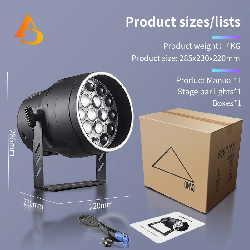 1-4PCS/DMX 19x15W RGBW  Adjustable Focus Wash Par Light with Aperture Bar Dance Floor DJ Light Stage Audience Light