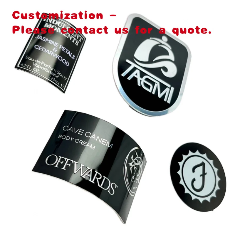 

custom.Custom 3D Silver Metal Sticker Perfume Labels Wine Bottle Metal Label