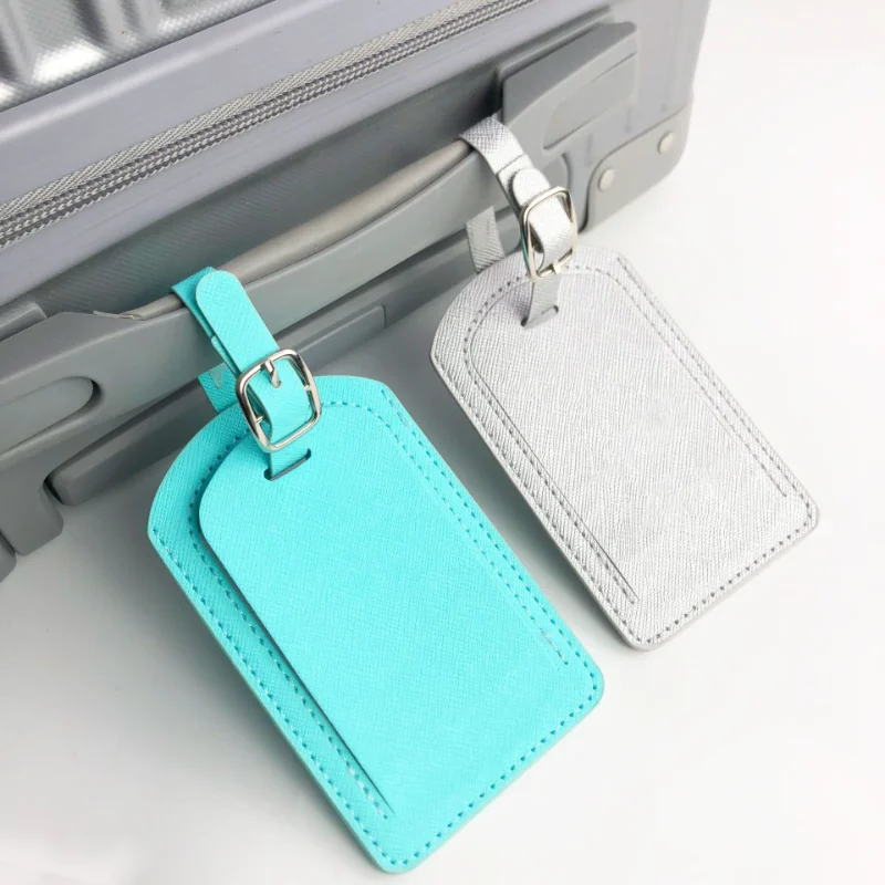 1PC Pu Leather Travel Suitcase Identifier Business Bag Luggage Tag Decorations Unisex Luggage Tags Travel Business Trip