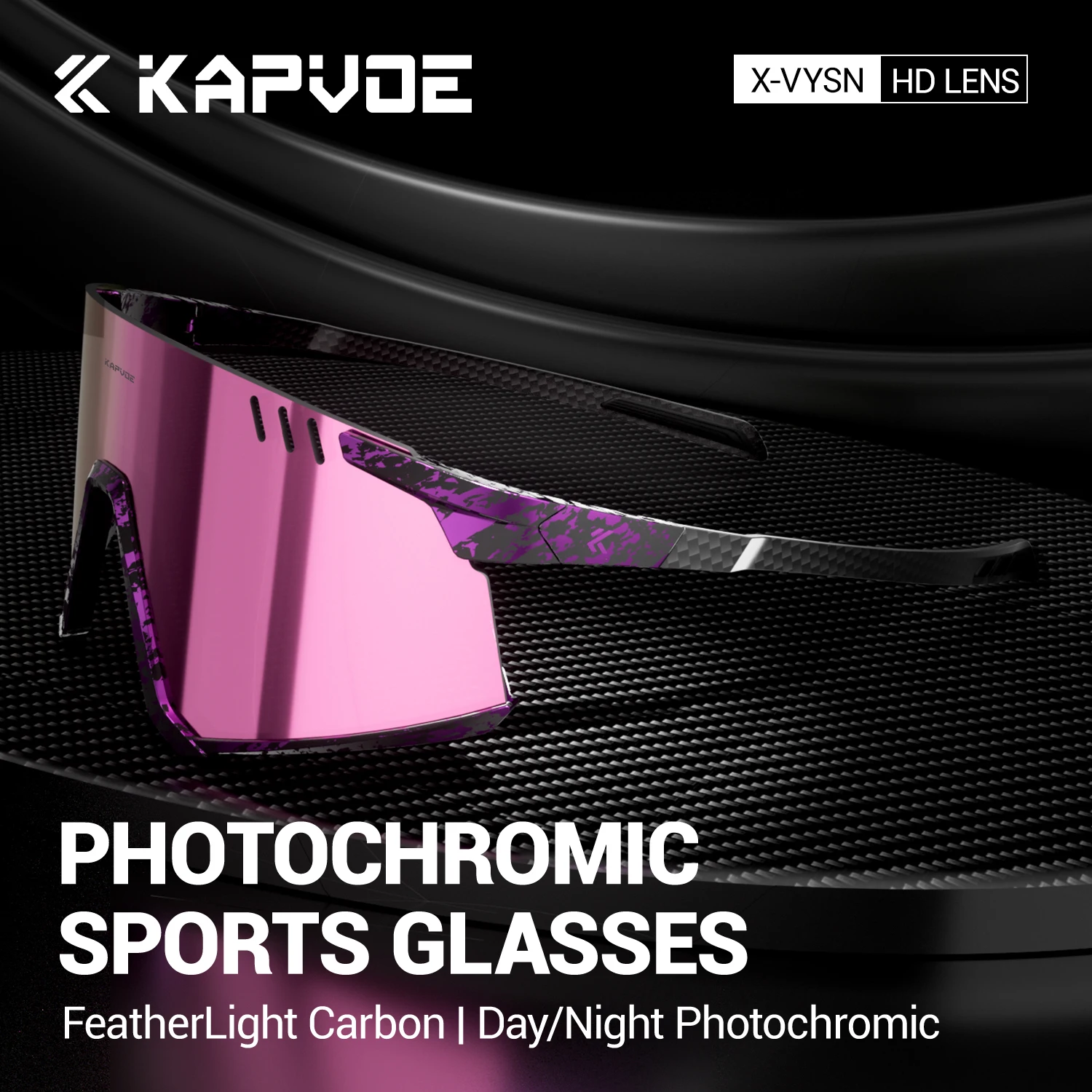 

Kapvoe Lightweight Running Sunglasses Real Carbon Fiber for Men Sun Glasses Photochromic Glasses Driving Golf Sports UV400 Women
