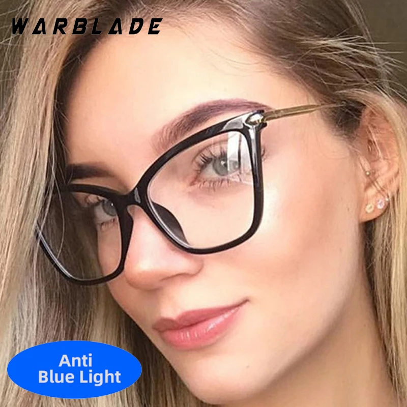 

Fashion Big Frame Sexy Cat Eye Anti-Blue Light Women Glasses Luxury Brand Designer Men Eye Protection Reading Optical Eyeglasses