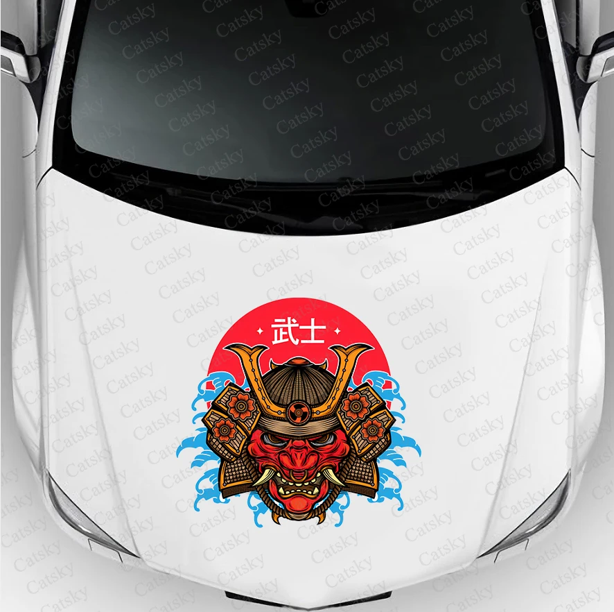 Samurai Mask Prajna Car side sticker vinyl paper racing accessories wrap design uniform vector abstract printed car decal